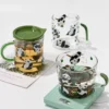 WPLSCPTC0038-0040-01 Panda and Bamboo Glass Water Cup with Tea Separation Infuser