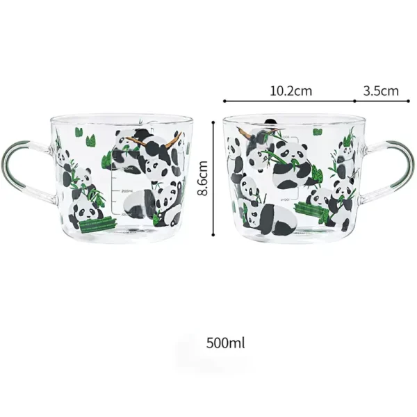 WPLSCPTC0038 Panda and Bamboo Glass Water Cup with Tea Separation Infuser
