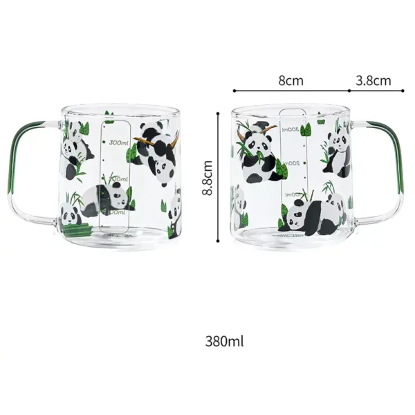 WPLSCPTC0039 Panda and Bamboo Glass Water Cup with Tea Separation Infuser