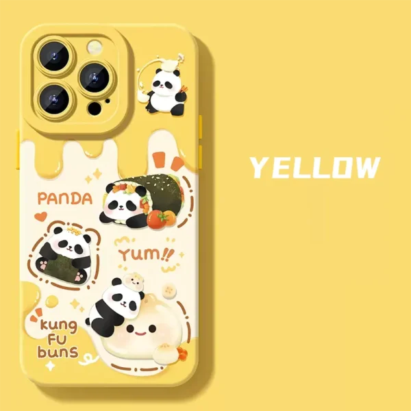 WPASPC000673 Panda and Food Multi-Color Cute Silicone Apple iPhone Case