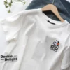 WPCTTS000695-0700-01 Panda and You Creative Design Embroidered Short-Sleeve T-Shirt