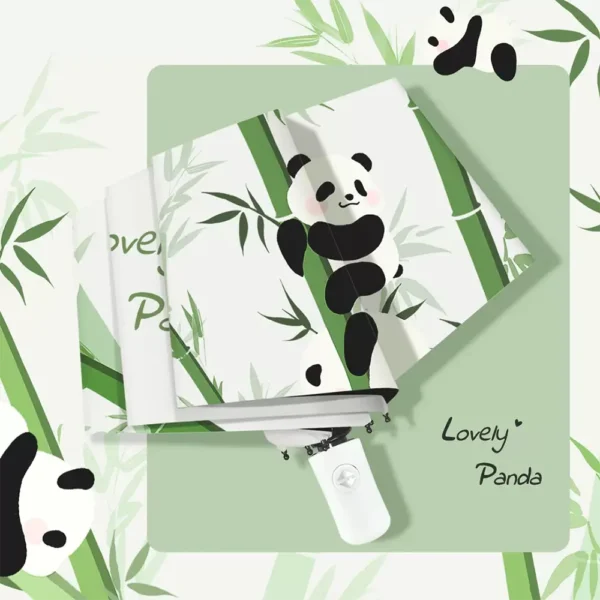WPLSUB000269-0270-03 Panda Climbing UV-Proof Automatic Umbrella for Sun and Rain