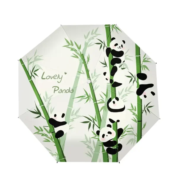 WPLSUB000269-0270-04 Panda Climbing UV-Proof Automatic Umbrella for Sun and Rain