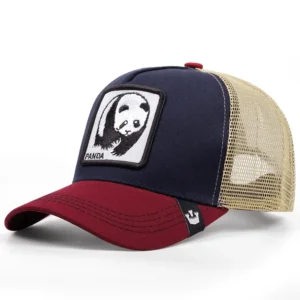WPCTHASC0040 Panda Color-Blocked Baseball Cap Cartoon Mesh Snapback Hat