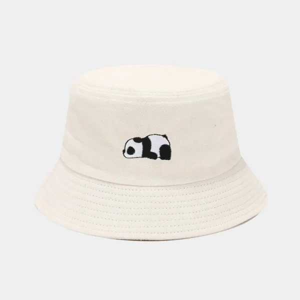 WPCTHABH0114 Panda Embroidery Bucket Hat Outdoor Fashion Sun Protection Hat