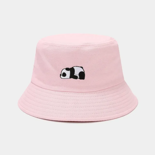 WPCTHABH0118 Panda Embroidery Bucket Hat Outdoor Fashion Sun Protection Hat