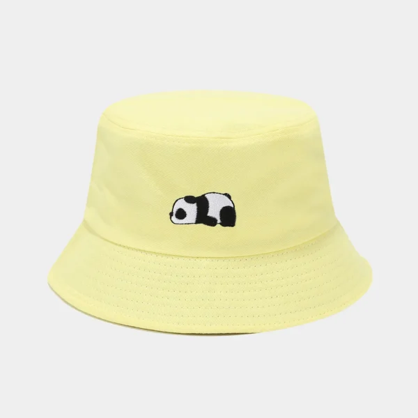 WPCTHABH0116 Panda Embroidery Bucket Hat Outdoor Fashion Sun Protection Hat