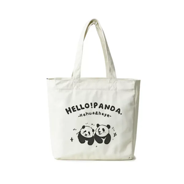 Panda Hua Hua and He YePrint Canvas Tote Bag Shopping Bag