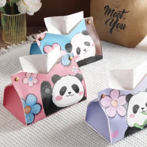 WPHHTB000257-0260-01 Panda Hua Hua Cartoon Cute Tissue Box Home Tissue Organizer