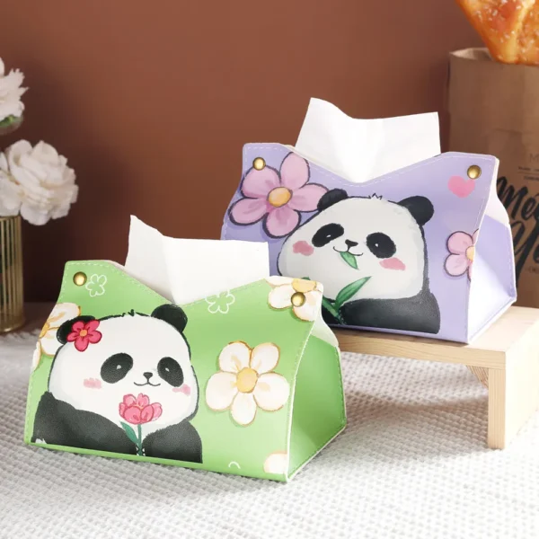 WPHHTB000257-0260-02 Panda Hua Hua Cartoon Cute Tissue Box Home Tissue Organizer
