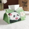 WPHHTB000259 Panda Hua Hua Cartoon Cute Tissue Box Home Tissue Organizer Green