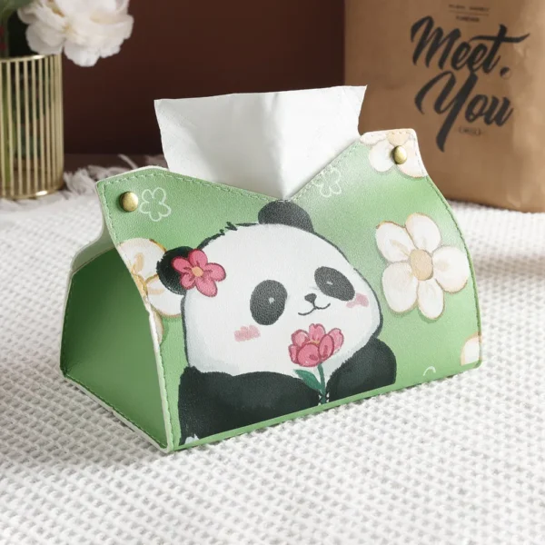 WPHHTB000259 Panda Hua Hua Cartoon Cute Tissue Box Home Tissue Organizer Green