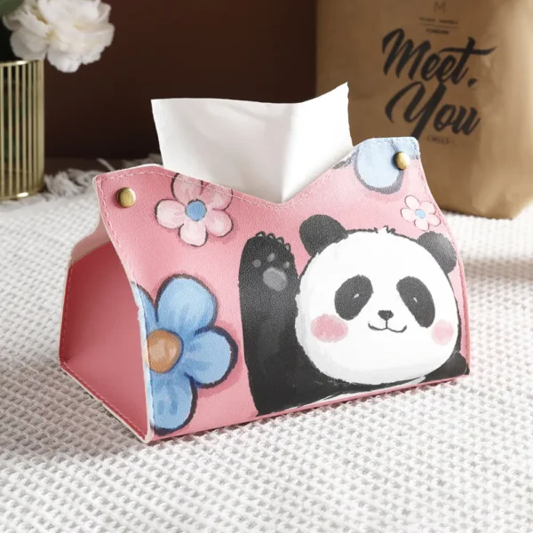 WPHHTB000260 Panda Hua Hua Cartoon Cute Tissue Box Home Tissue Organizer