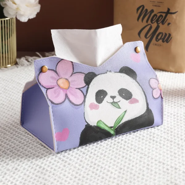 WPHHTB000258 Panda Hua Hua Cartoon Cute Tissue Box Home Tissue Organizer