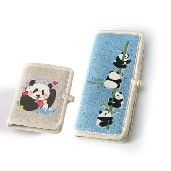 WPBGWC000180-0185-01 Panda Hua Hua Fabric Wallet Chinese Style Cotton Linen Wallet