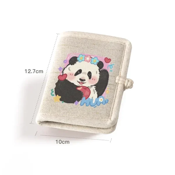 WPBGWC000180-0185-03 Panda Hua Hua Fabric Wallet Chinese Style Cotton Linen Wallet
