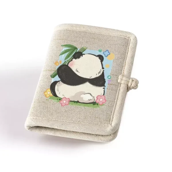 WPBGWC000180 Panda Hua Hua Fabric Wallet Chinese Style Cotton Linen Wallet