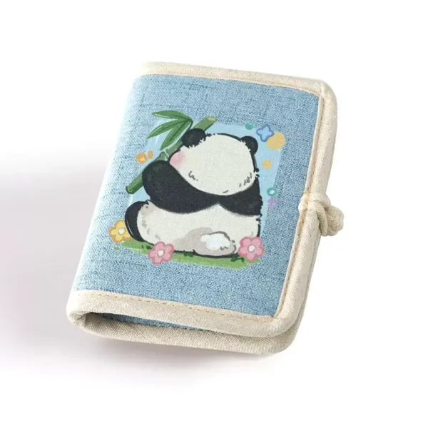 WPBGWC000182 Panda Hua Hua Fabric Wallet Chinese Style Cotton Linen Wallet