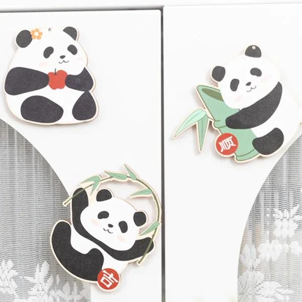 WPDCFM000033-04 Panda Hua Hua Magnetic Door Decor Fridge Magnet 3-Piece Set