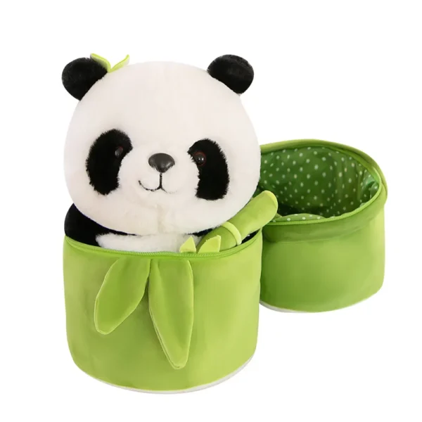 WPDTPT000126-0127-03 Panda in Bamboo Tube Plush Doll Creative Toy Pillow Cushion