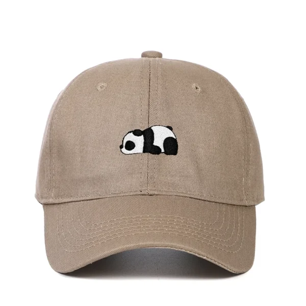 WPCTHASC0037 Panda Baseball Cap Hip-Hop Snapback Cap Khaki