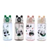 WPLSCPPC0073-076-01 Panda Pattern Plastic Large Capacity Portable Straw Water Bottle