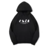 WPCTSS000402 Panda Print Creative Pullover Fleece Casual Hoodie Sweatshirt Black