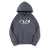 WPCTSS000408 Panda Print Creative Pullover Fleece Casual Hoodie Sweatshirt Dark Grey