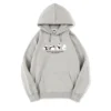 WPCTSS000413 Panda Print Creative Pullover Fleece Casual Hoodie Sweatshirt Light Grey