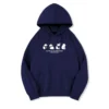 WPCTSS000420 Panda Print Creative Pullover Fleece Casual Hoodie Sweatshirt Navy