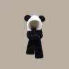 WPCTHAHW0134 Panda Shaped Hat Warm Plush Earflap Hat Versatile Headwrap