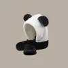 WPCTHAHW0132 Panda Shaped Hat Warm Plush Earflap Hat Versatile Headwrap