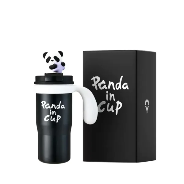 WPLSCPTM0139 Panda-Themed Jumbo Insulated Cup Thermos Black