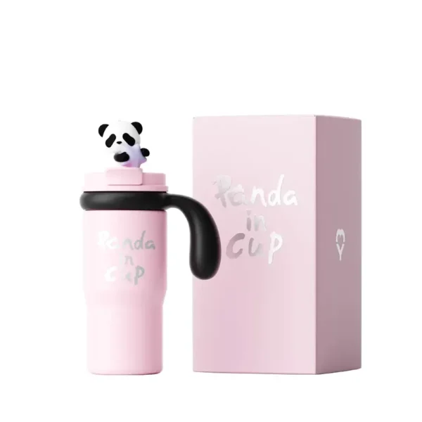 WPLSCPTM0141 Panda-Themed Jumbo Insulated Cup Thermos Pink