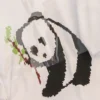 Pixel Panda Print Women's Short Sleeve T-Shirt Round Neck Top