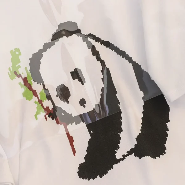 WPCTTS000687-0690-03 Pixel Panda Print Women's Short Sleeve T-Shirt Round Neck Top