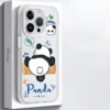 WPASPC000529-0544-01 Playful Panda Laser Silver Apple iPhone Case