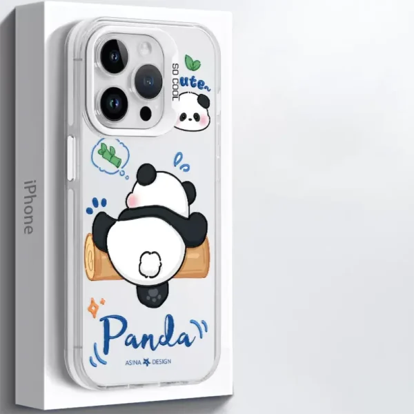 WPASPC000529-0544-01 Playful Panda Laser Silver Apple iPhone Case