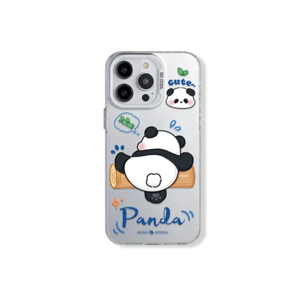 WPASPC000529-0544-02 Playful Panda Laser Silver Apple iPhone Case