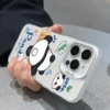 WPASPC000529-0544-04 Playful Panda Laser Silver Apple iPhone Case