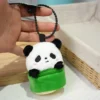 WPDCCM000074-02 Plush Bamboo Tube Panda Coin Purse Keychain Bag Charm