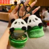 WPDCCM000074-04webp Plush Bamboo Tube Panda Coin Purse Keychain Bag Charm