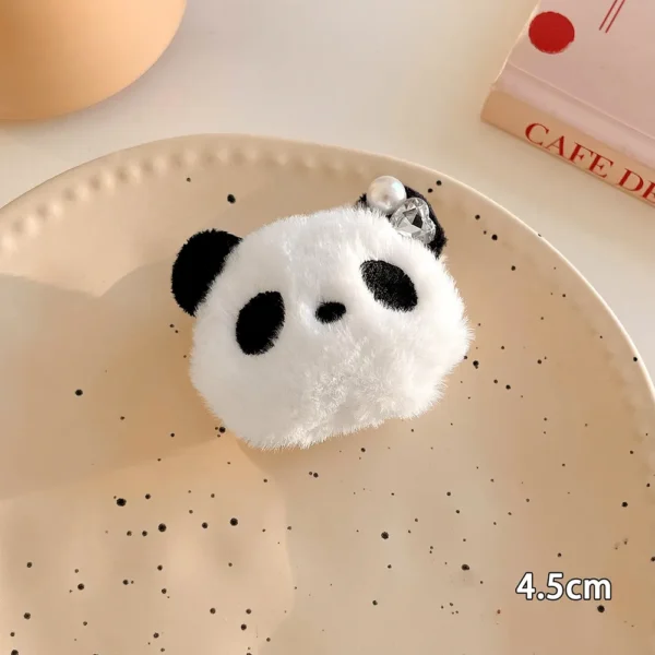 WPDCHA000236 Plush Panda Hair Clip Cute Cartoon Hair Tie Headwear Accessory