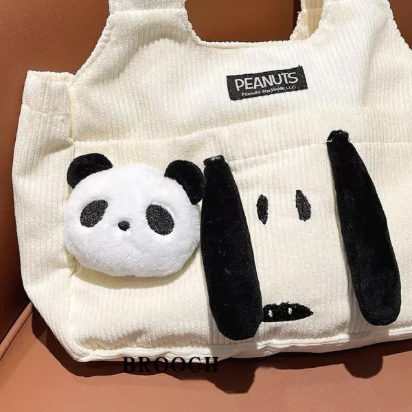WPDCBR000142-02 Plush Panda Head Brooch Cute Cartoon Pin Bag Decor Badge