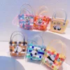 WPBGWB000128-0134 Rainbow Panda Series Woven Basket Handbag Cartoon Mini Tote