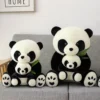 WPDTPT000128-0131-02 Realistic Panda Hugging Bamboo Plush Toy Stuffed Animal Doll