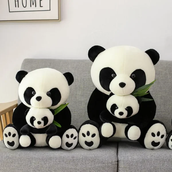 WPDTPT000128-0131-02 Realistic Panda Hugging Bamboo Plush Toy Stuffed Animal Doll