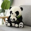 WPDTPT000128-0131-03 Realistic Panda Hugging Bamboo Plush Toy Stuffed Animal Doll