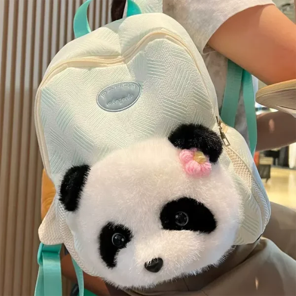 WPBGBP000053-0054-02 Realistic Plush Panda Backpack Cute Shoulder Bag