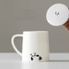 Relaxed Panda High-End White Porcelain Tea Infuser Mug